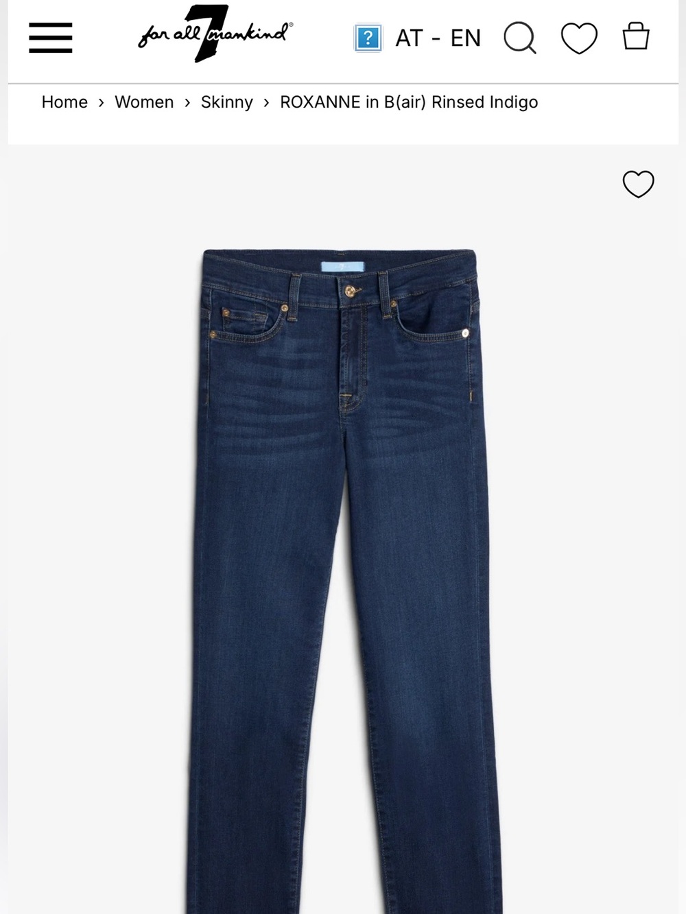 Women’s 7 For All Man Kind Roxanne Dark Indigo Skinny Jeans